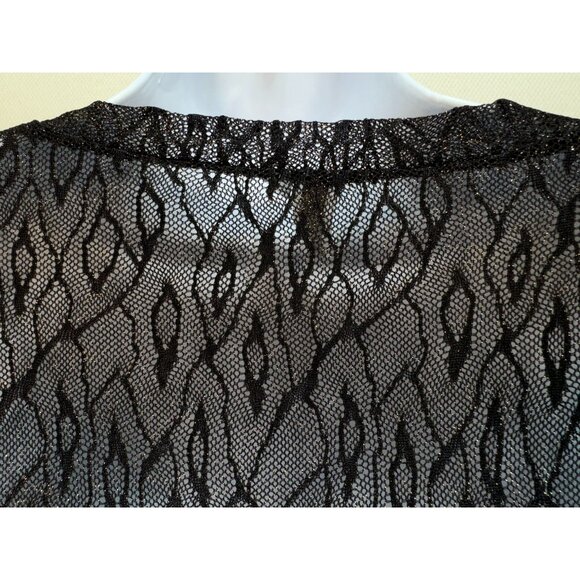 BKE Womens Tunic Cover Up Y2K Top Size M Black Sheer Lace Long Sleeve Whimsigoth - Picture 8 of 11